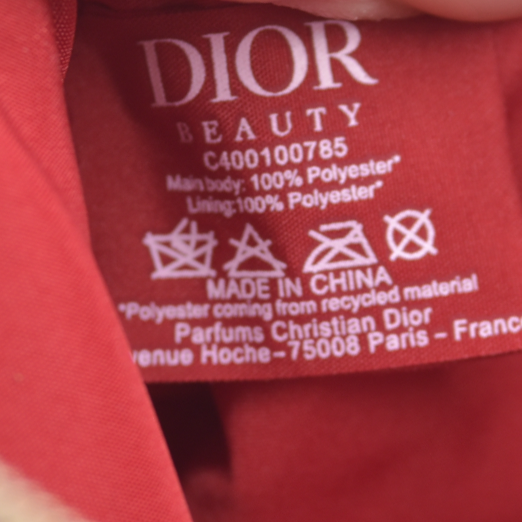 Christian Dior Cosmetic Gold Zipper Makeup Bag Pouch Clutch Red Velvet Modified