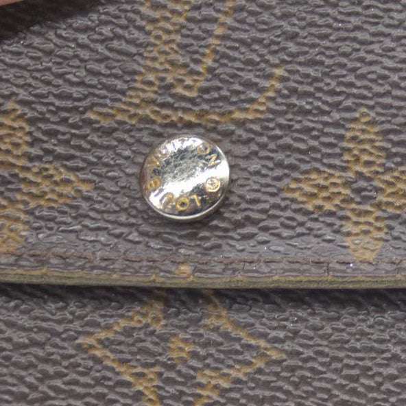 Louis Vuitton $430 Monogram Porte Monnaie Plat Coin Purse Wallet MI1027