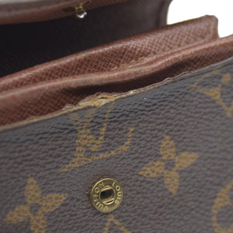 Louis Vuitton $430 Monogram Porte Monnaie Plat Coin Purse Wallet MI1027