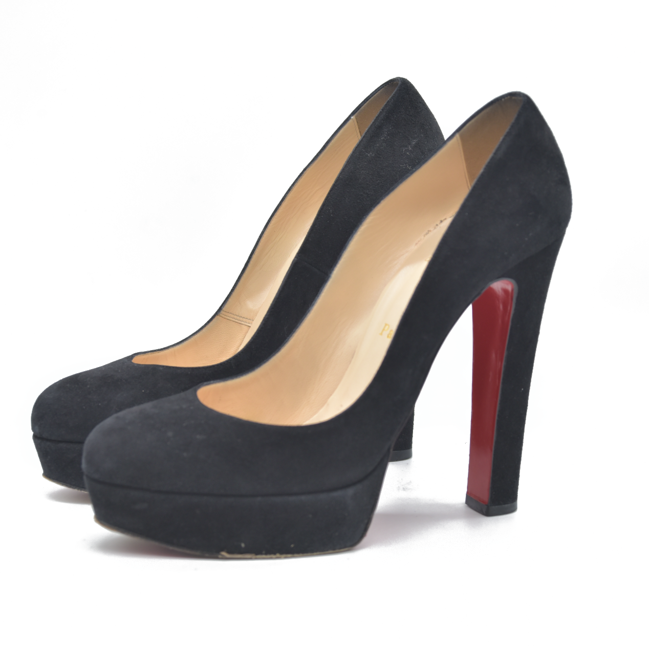 $795 Christian Louboutin Black Suede Bibi EU 39
