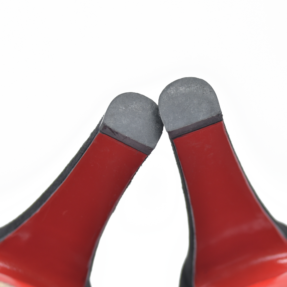 $795 Christian Louboutin Black Suede Bibi EU 39