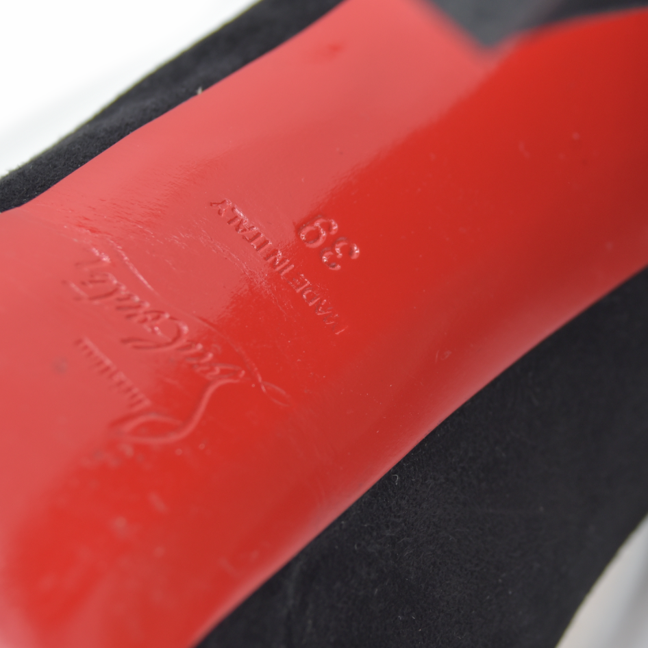 $795 Christian Louboutin Black Suede Bibi EU 39