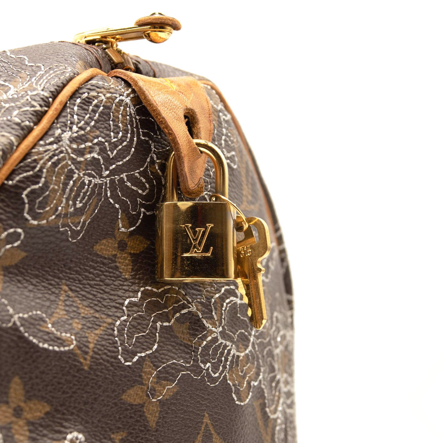 Louis Vuitton Monogram Dentelle Speedy 30 Silver