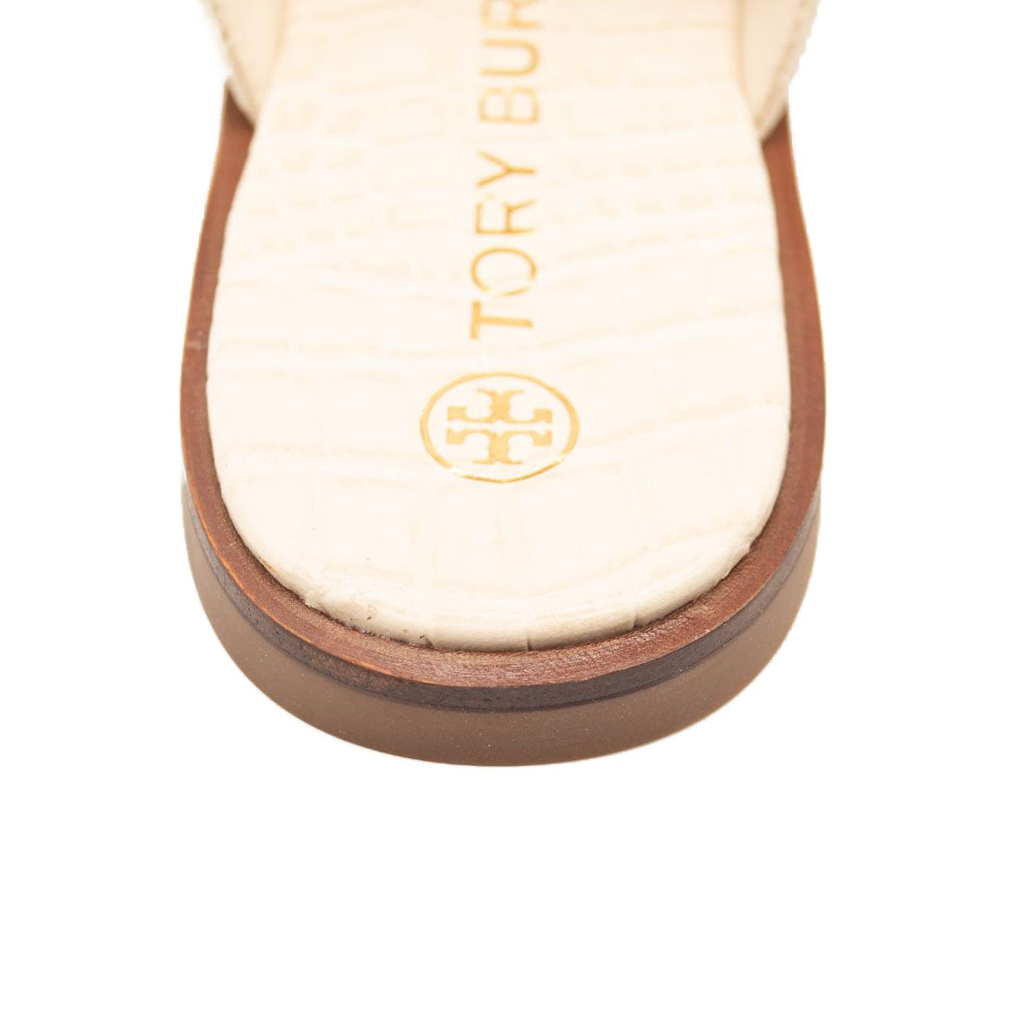 NEW $248 TORY BURCH OFF WHITE NEW CARSON THONG WELT CROC SANDALS US 9