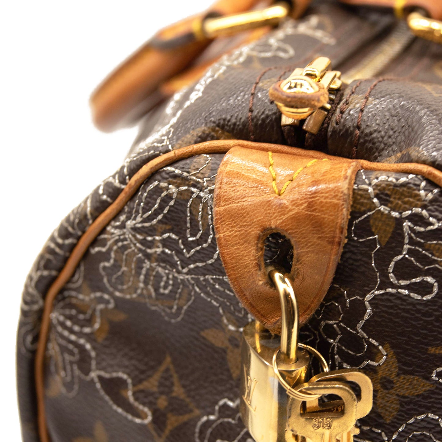 Louis Vuitton Monogram Dentelle Speedy 30 Silver