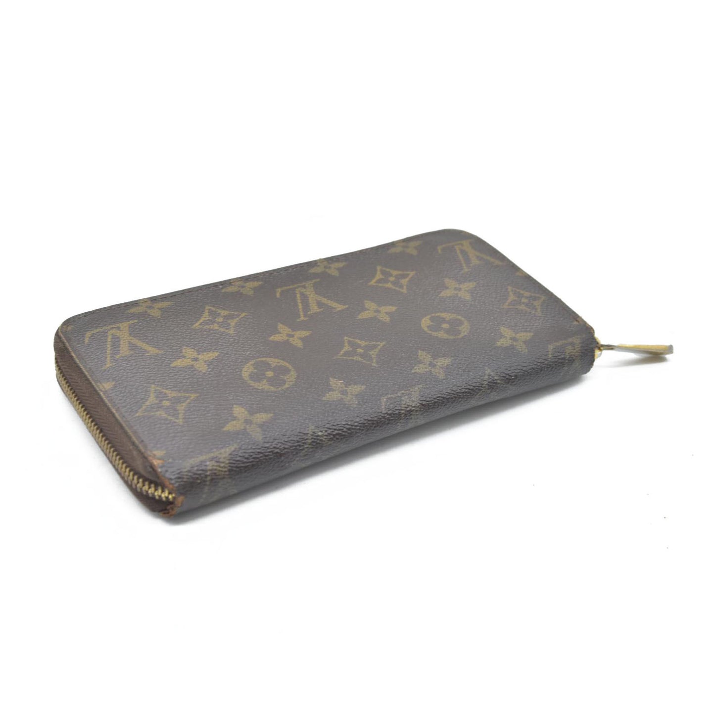 $915 Louis Vuitton Monogram Zippy Zip Around Long Wallet Purse Brown CA4078