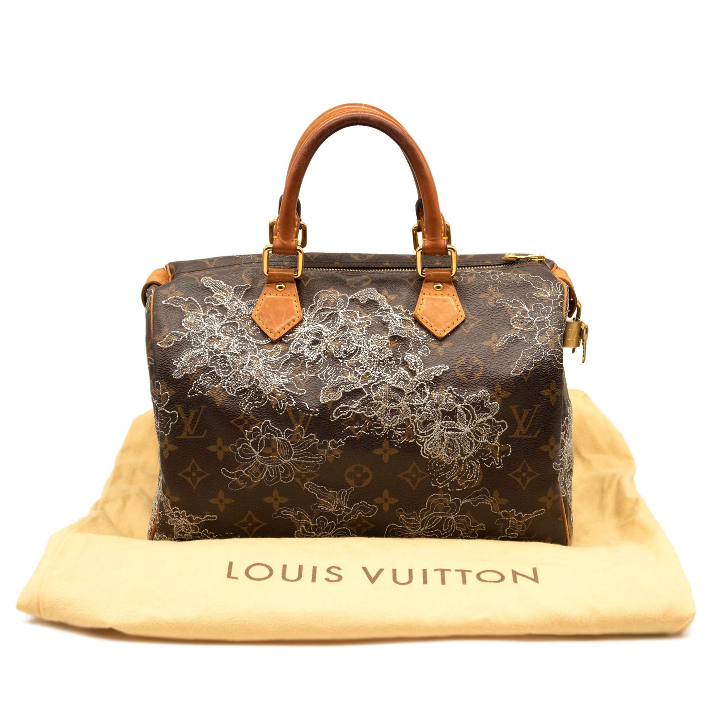 Louis Vuitton Monogram Dentelle Speedy 30 Silver