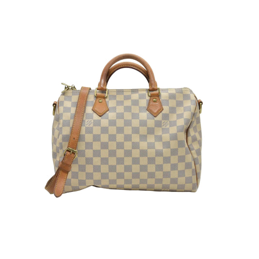 $1980 Louis Vuitton Damier Azur Speedy Bandouliere 30 SP2174