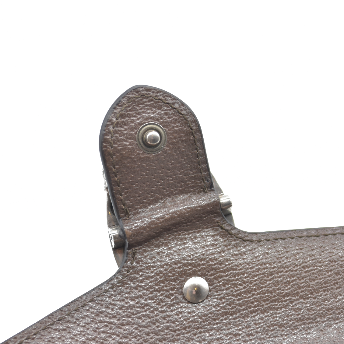 $1290 GUCCI Monogram Jumbo GG Textured Dollar Calfskin Super Mini Dionysus Shoulder Bag Camel Ebony