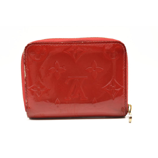 LOUIS VUITTON Vernis Zippy Coin Purse Wallet Red