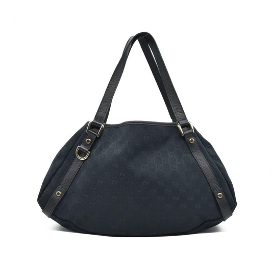 $1410 Gucci GG Canvas Medium Abbey Shoulder Bag Black CONSIGNMENT