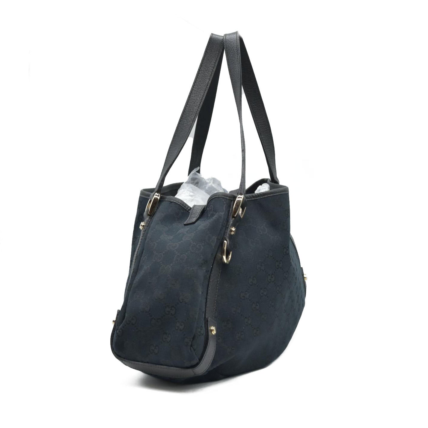 $1410 Gucci GG Canvas Medium Abbey Shoulder Bag Black CONSIGNMENT