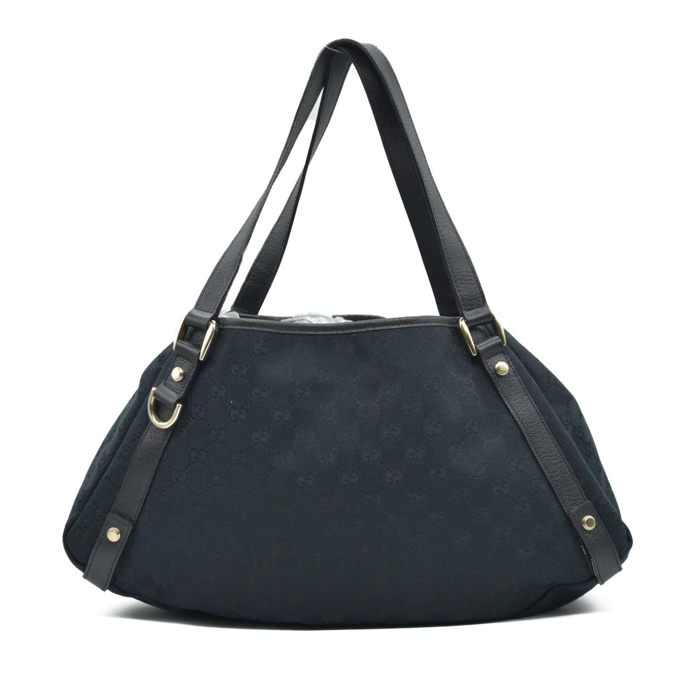 $1410 Gucci GG Canvas Medium Abbey Shoulder Bag Black CONSIGNMENT