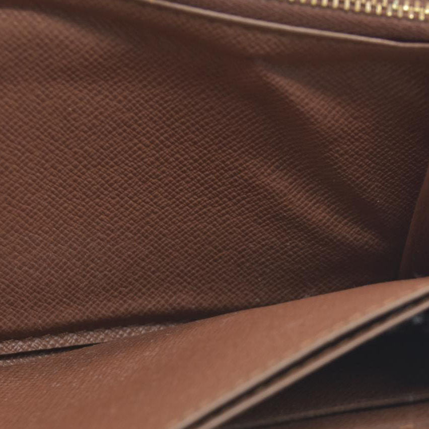 $915 Louis Vuitton Monogram Zippy Zip Around Long Wallet Purse Brown CA4078