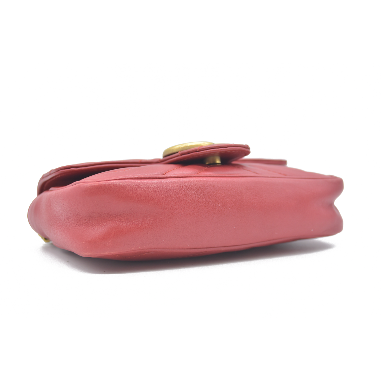 $1550 Gucci Leather Marmont Super Mini Red Crossbody