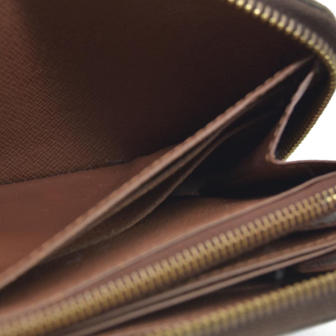 $915 Louis Vuitton Monogram Zippy Zip Around Long Wallet Purse Brown CA4078
