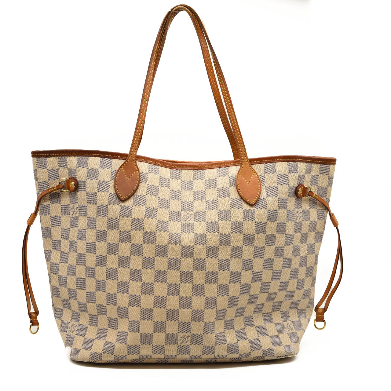 LOUIS VUITTON Neverfull MM Damier Tote Bag Azur Damier Canvas