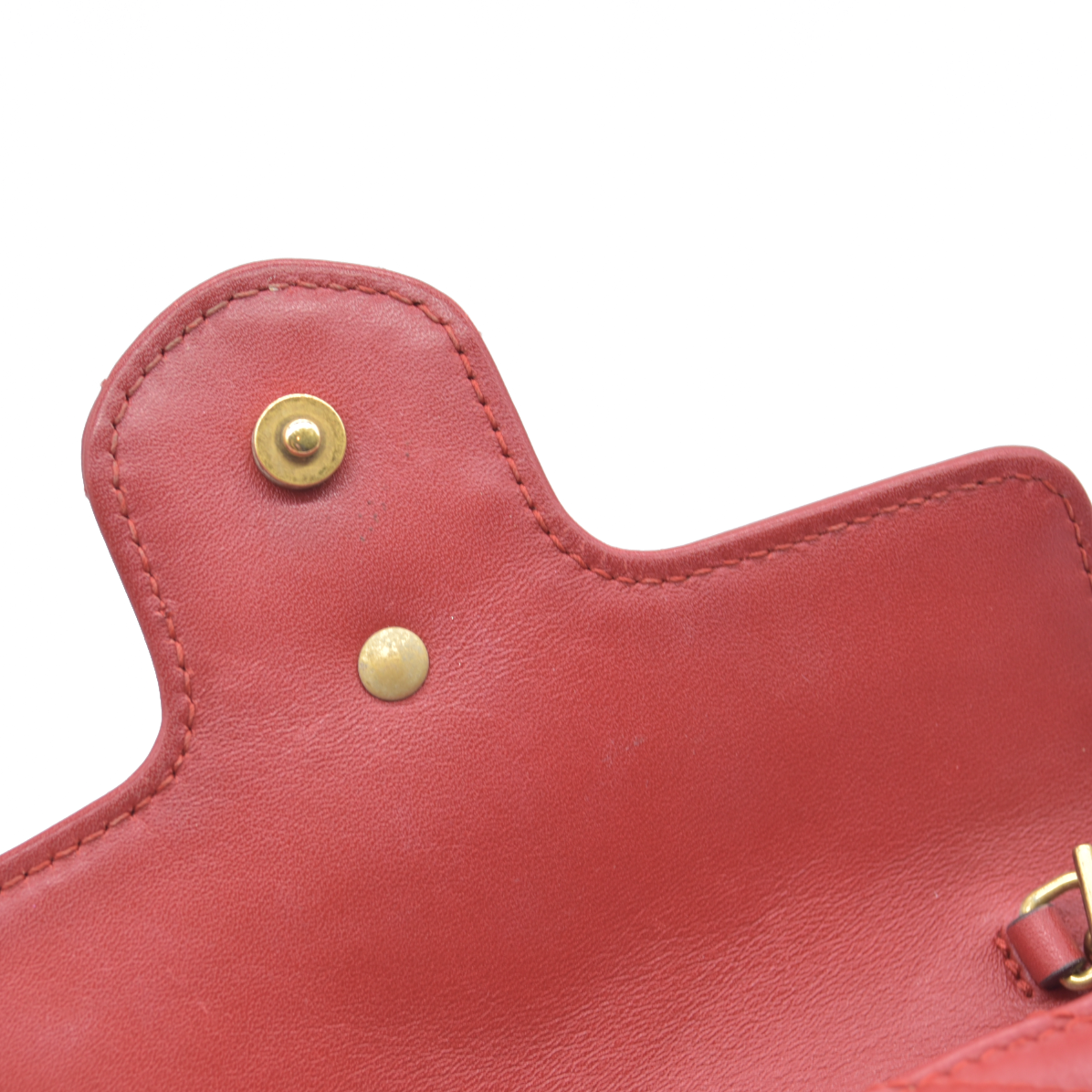 $1550 Gucci Leather Marmont Super Mini Red Crossbody