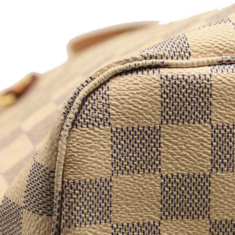 LOUIS VUITTON Neverfull MM Damier Tote Bag Azur Damier Canvas