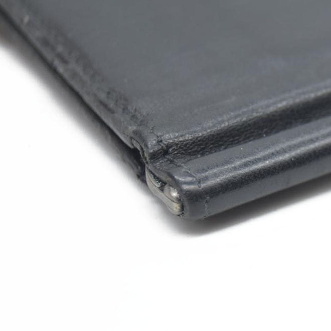 BALENCIAGA $600 B Logo Leather Bifold Wallet Black/7BH0103