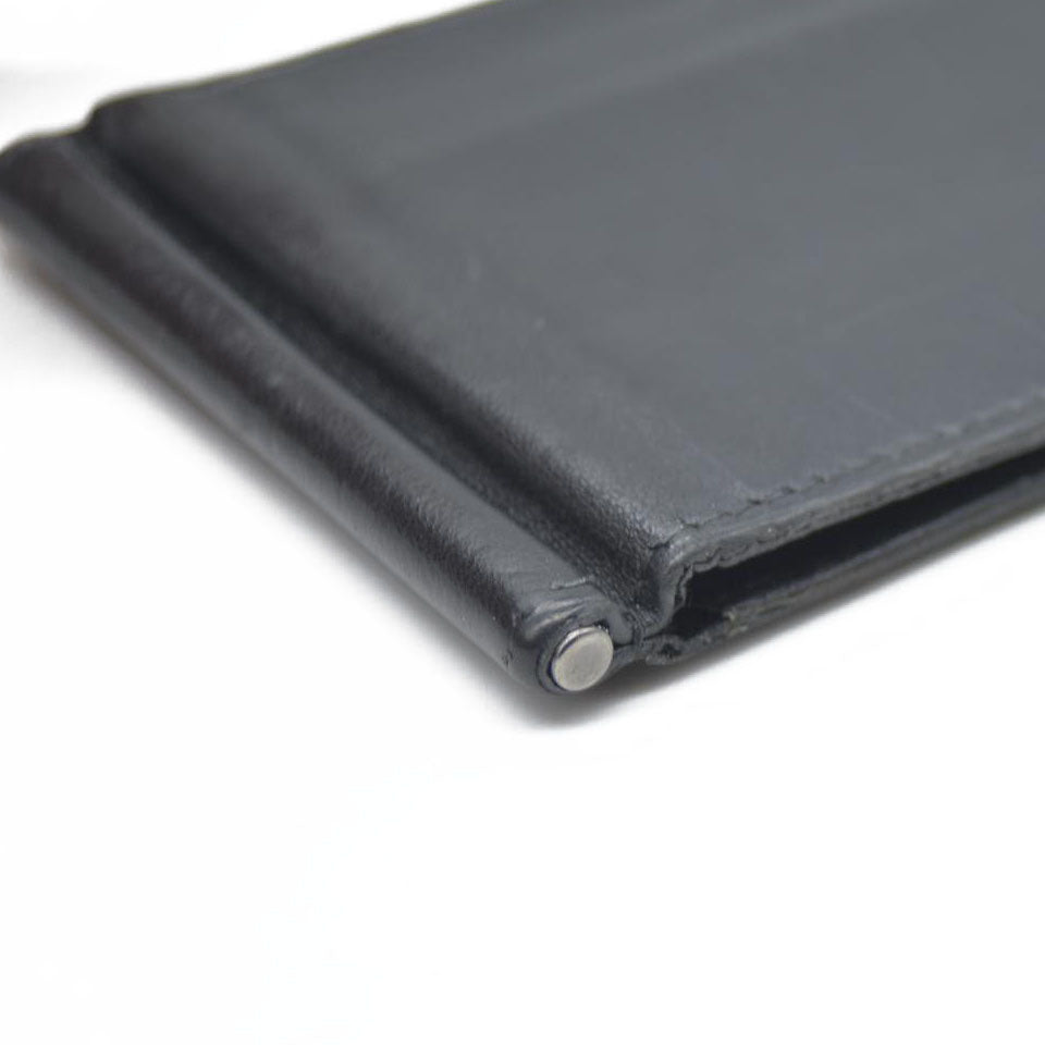 BALENCIAGA $600 B Logo Leather Bifold Wallet Black/7BH0103