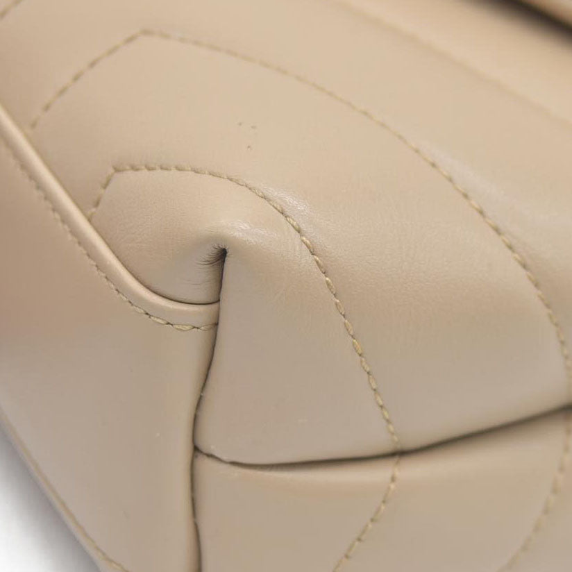 $1990 2021 SAINT LAURENT Calfskin Y Quilted Monogram Toy Loulou Crossbody Bag Beige