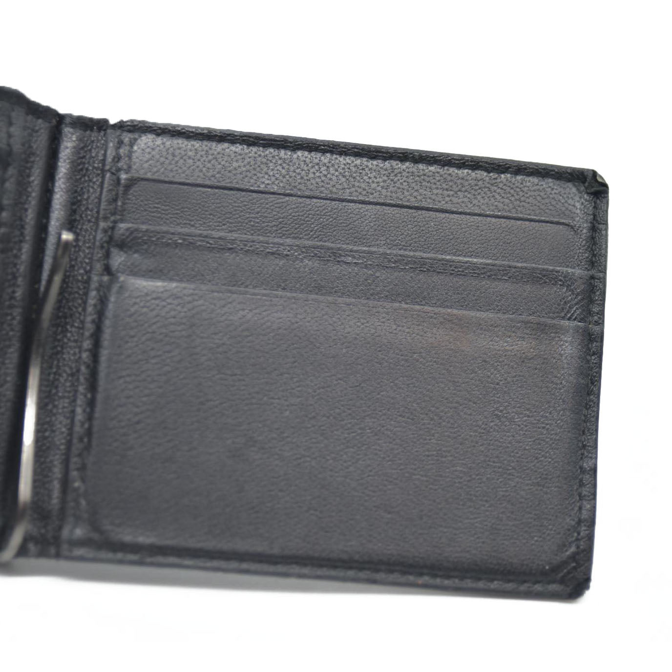 BALENCIAGA $600 B Logo Leather Bifold Wallet Black/7BH0103