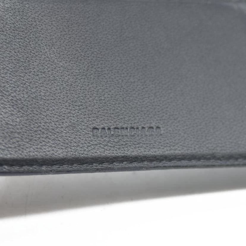 BALENCIAGA $600 B Logo Leather Bifold Wallet Black/7BH0103