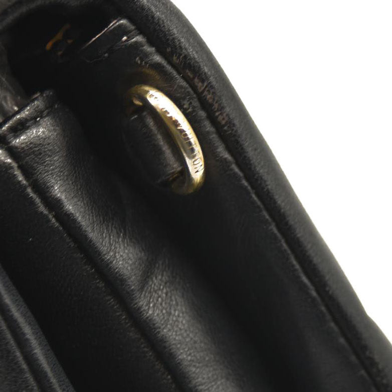 LOUIS VUITTON Lambskin Embossed Monogram Pochette Coussin Black