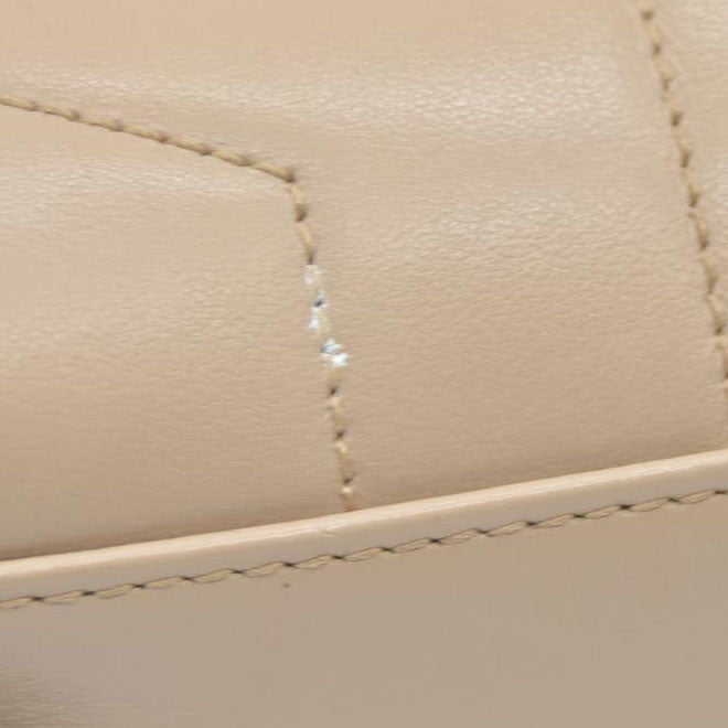 $1990 2021 SAINT LAURENT Calfskin Y Quilted Monogram Toy Loulou Crossbody Bag Beige