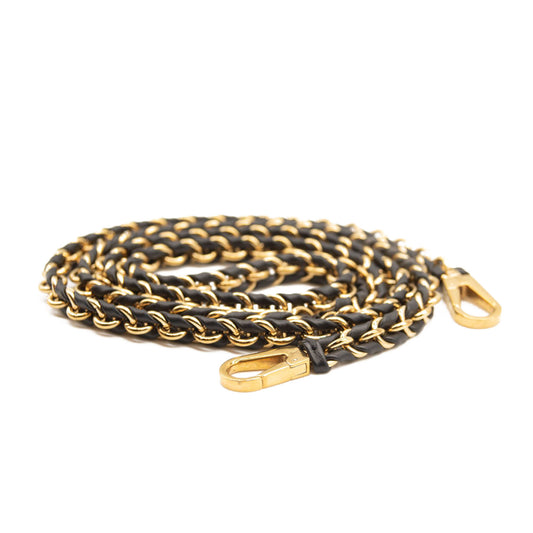 LOUIS VUITTON Calfskin Vanity PM Chain Strap Black DAMAGED