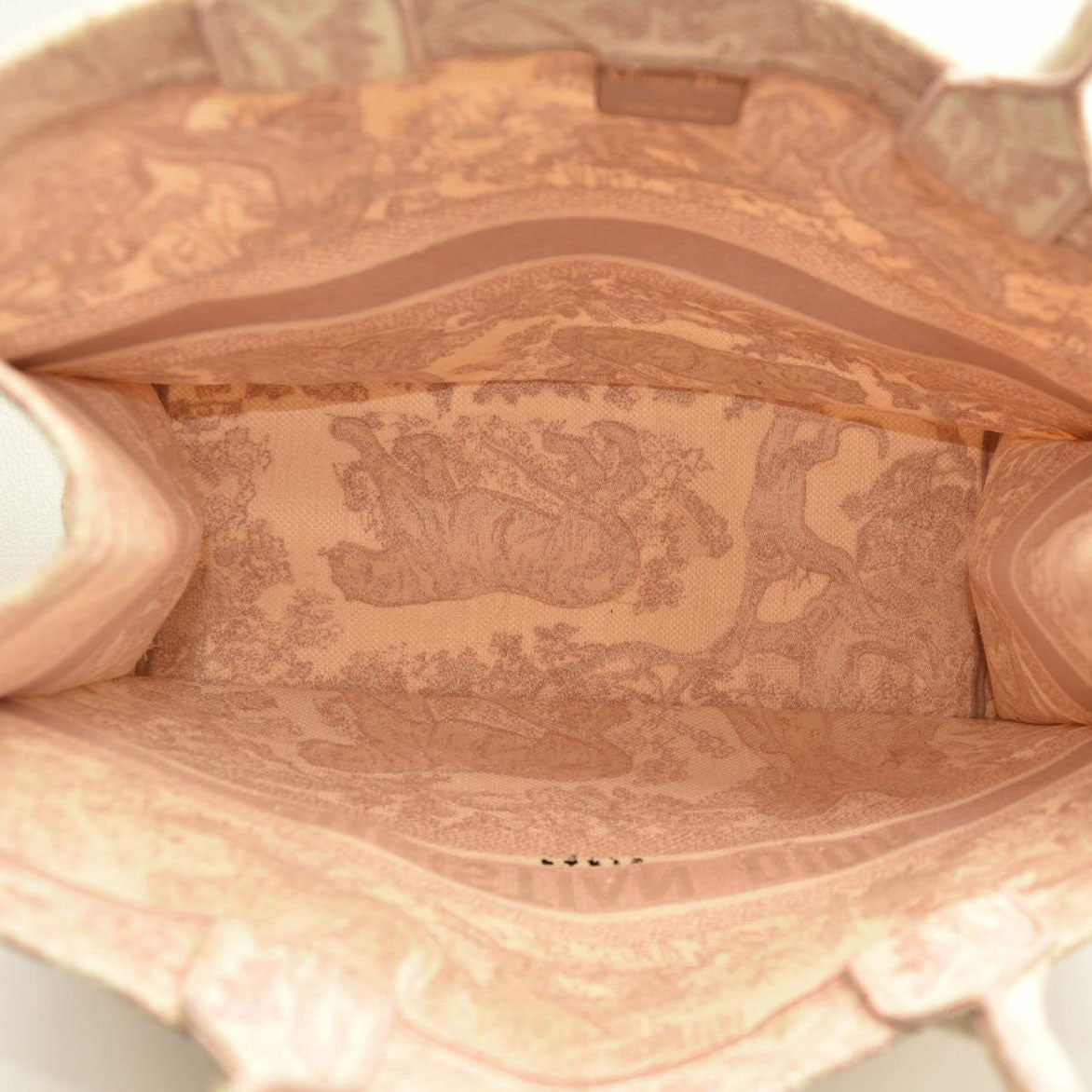 CHRISTIAN DIOR Canvas Toile De Jouy Embroidered Large Book Tote Pink