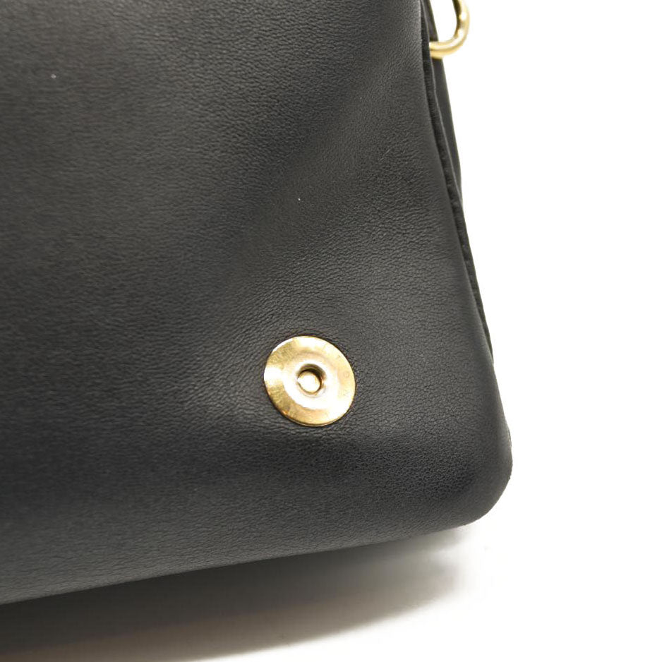 LOUIS VUITTON Lambskin Embossed Monogram Pochette Coussin Black