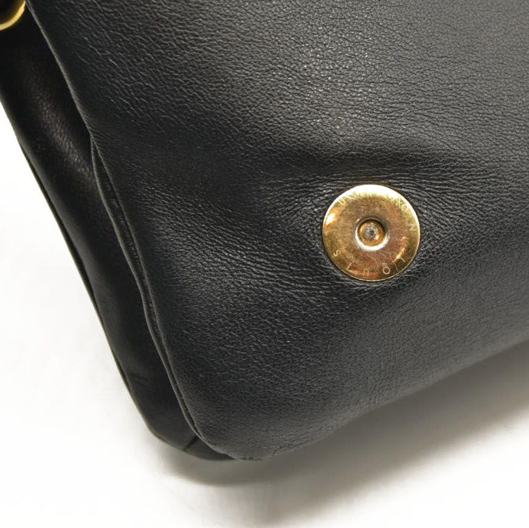 LOUIS VUITTON Lambskin Embossed Monogram Pochette Coussin Black