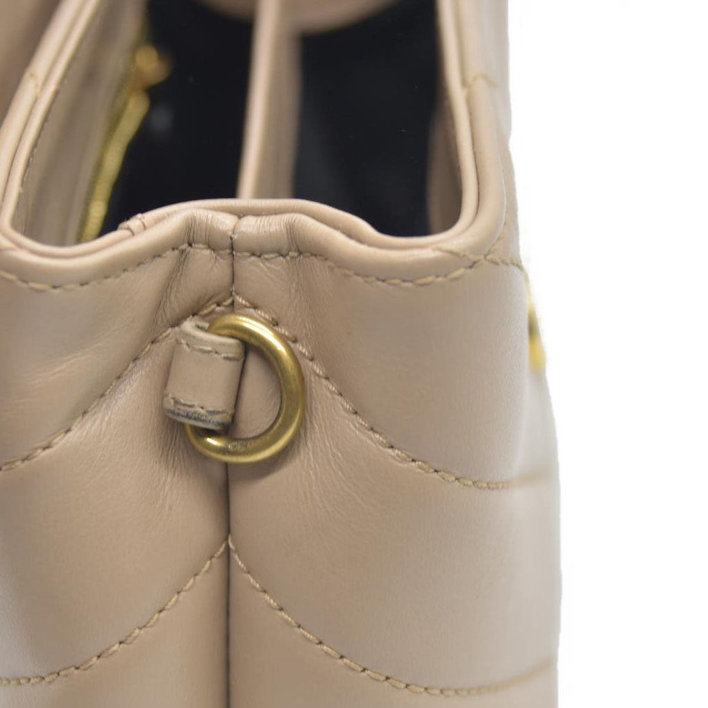 $1990 2021 SAINT LAURENT Calfskin Y Quilted Monogram Toy Loulou Crossbody Bag Beige