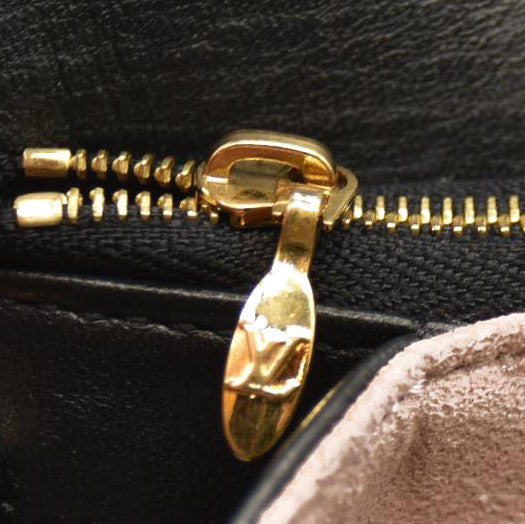 LOUIS VUITTON Lambskin Embossed Monogram Pochette Coussin Black