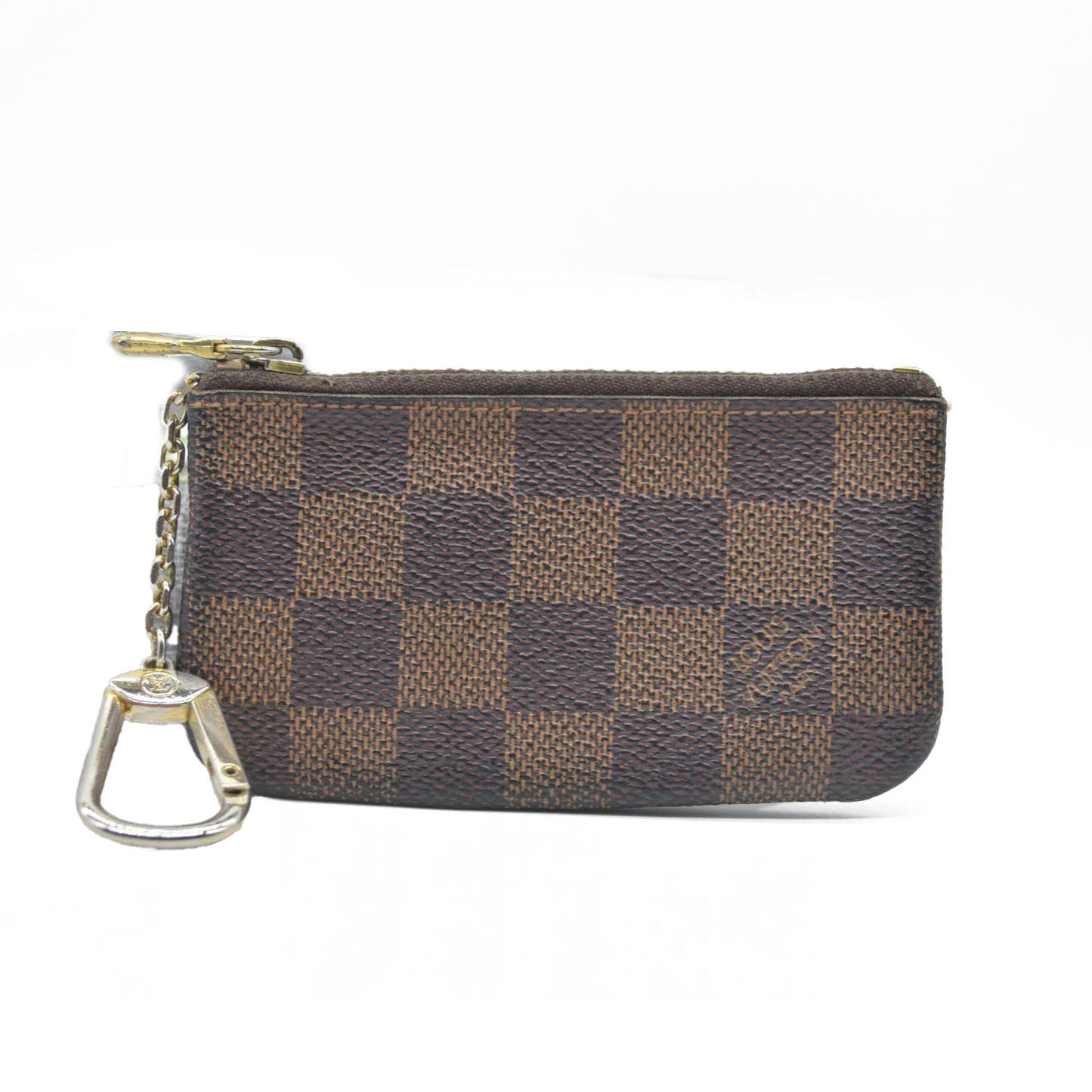$345 Louis Vuitton Damier Pochette Cles Wallet Coin Purse Brown CA4101
