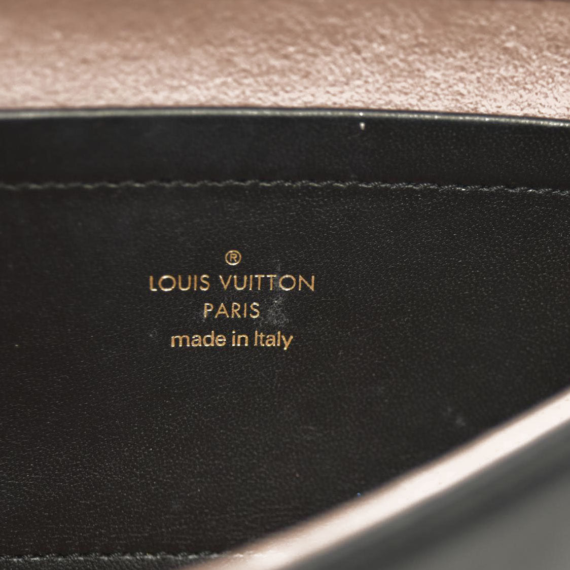 LOUIS VUITTON Lambskin Embossed Monogram Pochette Coussin Black