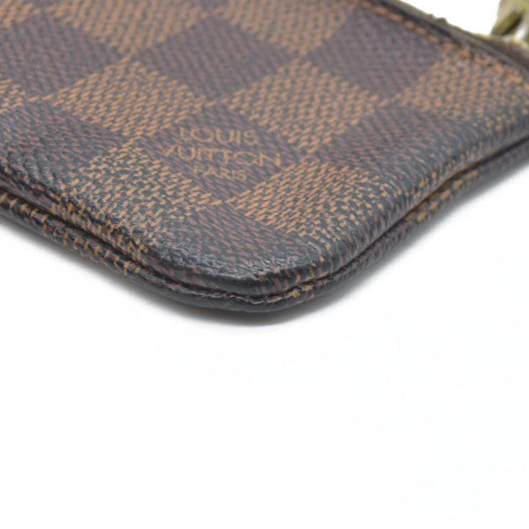 $345 Louis Vuitton Damier Pochette Cles Wallet Coin Purse Brown CA4101