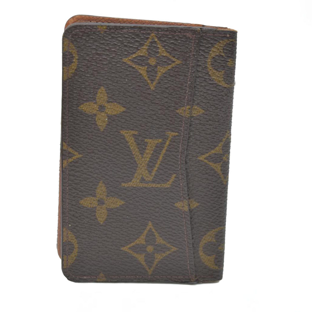 $320  Louis Vuitton Monogram Enveloppe Cartes De Visite Card Case Brown RA0040