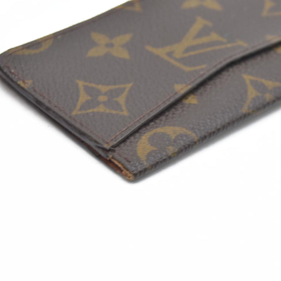 $320  Louis Vuitton Monogram Enveloppe Cartes De Visite Card Case Brown RA0040