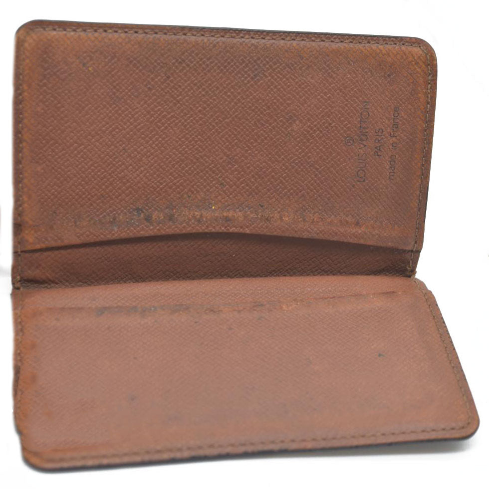 $320  Louis Vuitton Monogram Enveloppe Cartes De Visite Card Case Brown RA0040