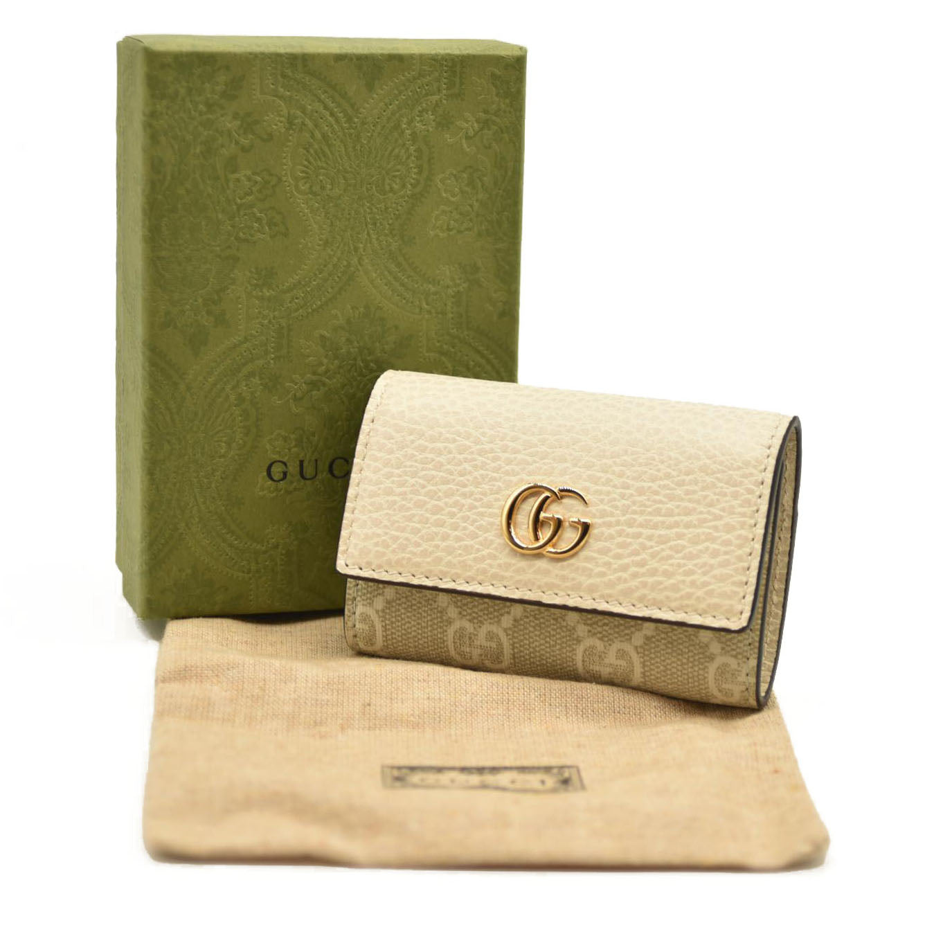 Gucci Key Case GG Marmont Supreme PVC Leather White