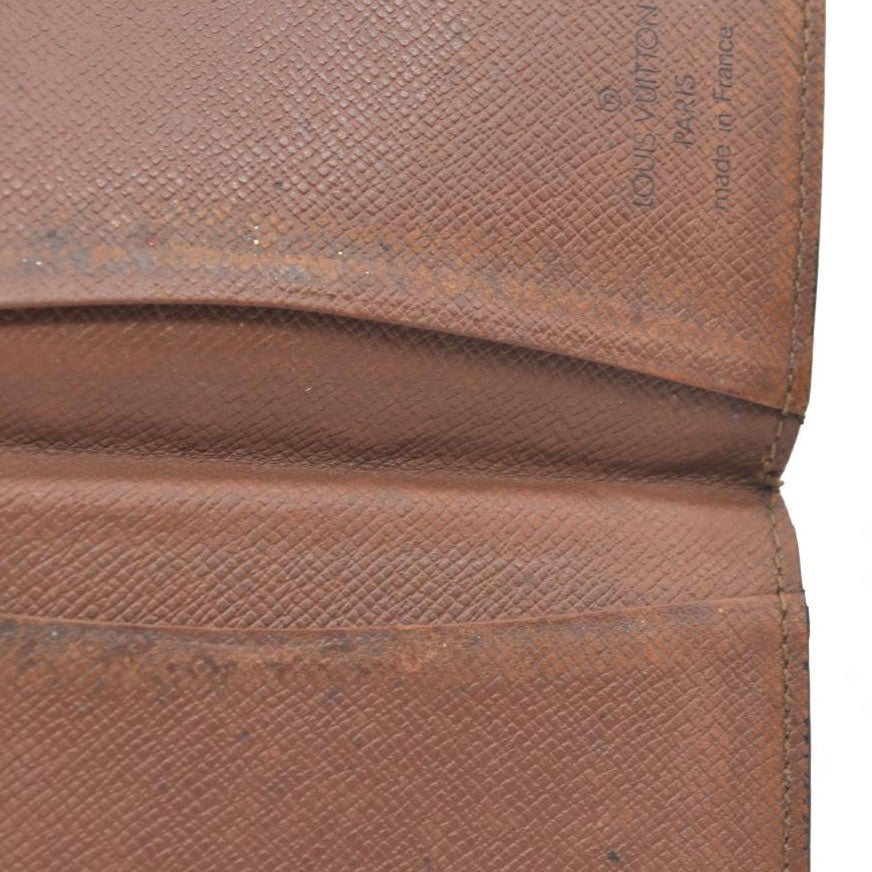 $320  Louis Vuitton Monogram Enveloppe Cartes De Visite Card Case Brown RA0040