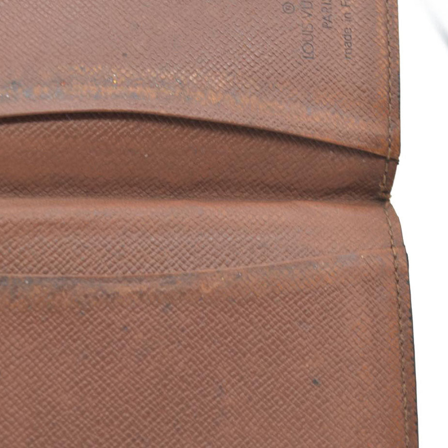 $320  Louis Vuitton Monogram Enveloppe Cartes De Visite Card Case Brown RA0040