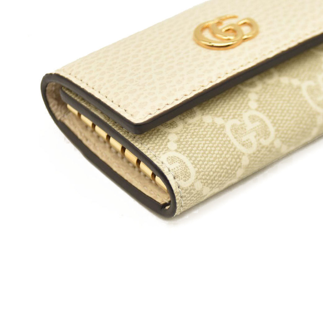 Gucci Key Case GG Marmont Supreme PVC Leather White