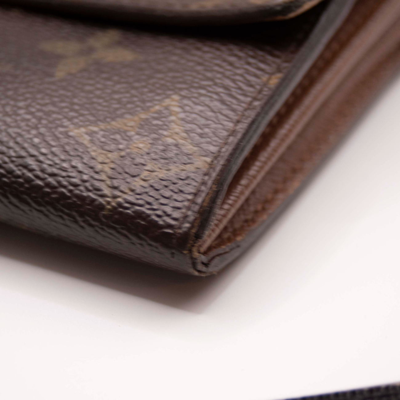 $775 2008 Louis Vuitton Monogram Portefeiulle Sarah Long Bifold Wallet Brown CA0068