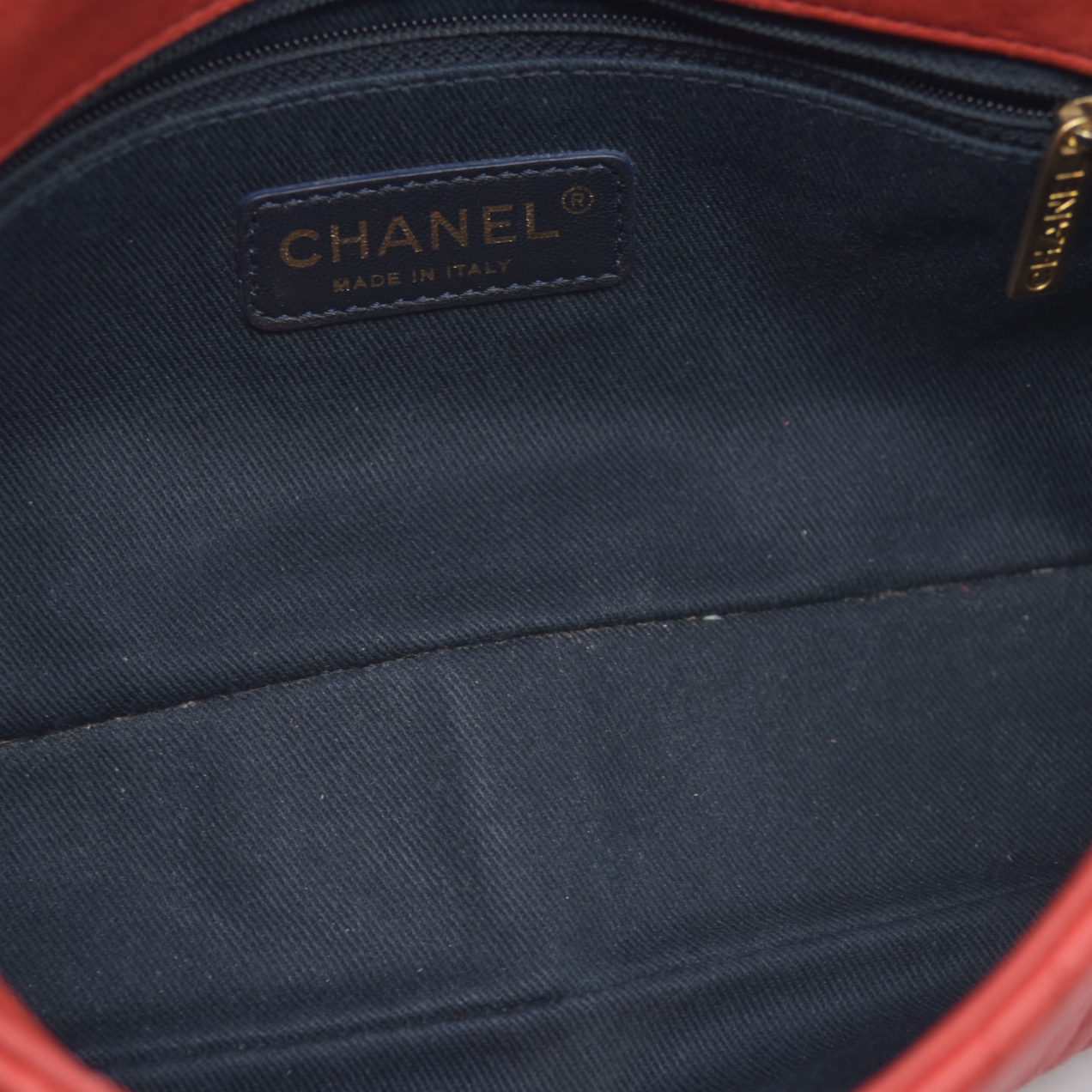 $4450 Chanel Calfskin Surpique Chevron Medium Flap 2016