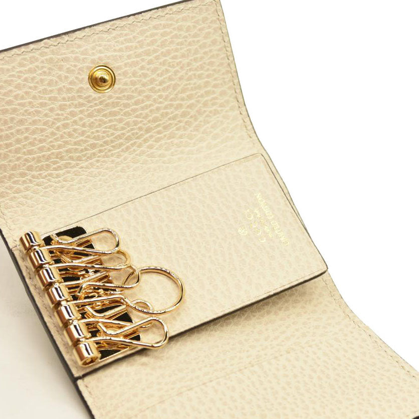 Gucci Key Case GG Marmont Supreme PVC Leather White