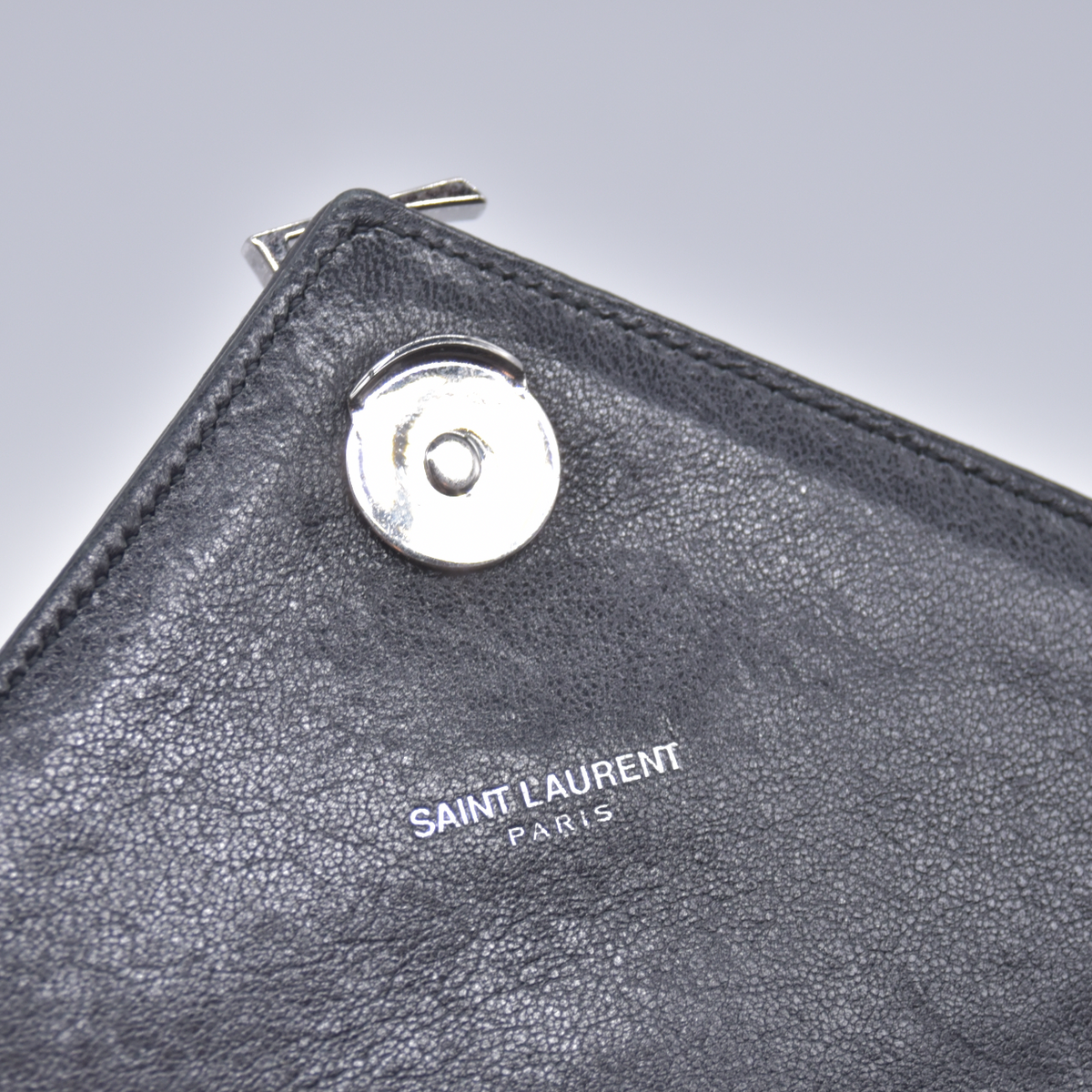 $2750 2016 Saint Laurent Sheepskin Matelasse Chevron Monogram Medium College Bag Black 10021141